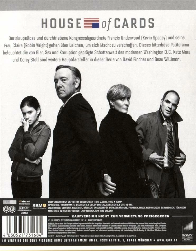 Grosses soldes 🌟 House Of Cards - Staffel 1 (4 Blu-rays) ❤️ 2 Grosses soldes 🌟 House Of Cards - Staffel 1 (4 Blu-rays) ❤️ – Image 2
