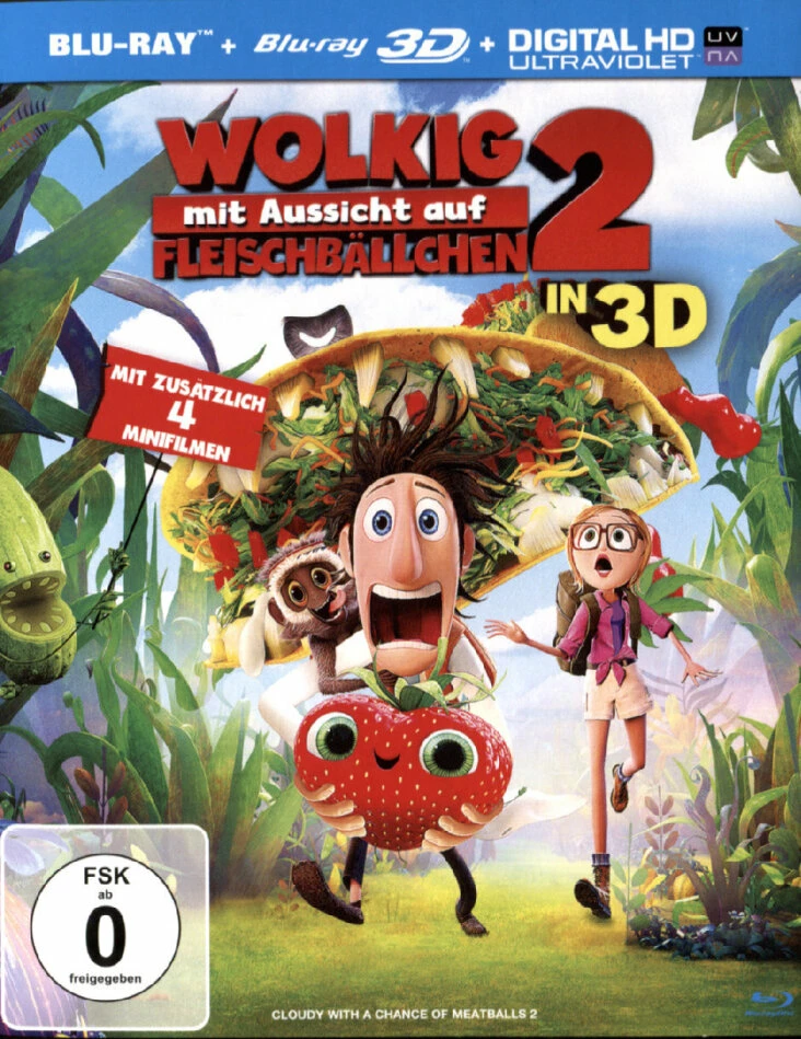 Tout neuf 🥰 Wolkig Mit Aussicht Auf Fleischbällchen 2 (2013) (Blu-ray 3D + Blu-ray) 🔔 1 Tout neuf 🥰 Wolkig Mit Aussicht Auf Fleischbällchen 2 (2013) (Blu-ray 3D + Blu-ray) 🔔
