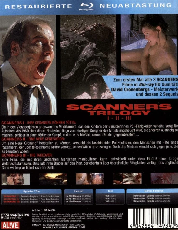 Remise 🛒 Scanners Trilogy (Uncut, 3 Blu-rays) ✨ 2 Remise 🛒 Scanners Trilogy (Uncut, 3 Blu-rays) ✨ – Image 2